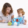 Medinis traukiamas žaislas vaikams | Drambliukas su magnetiniu rūšiuokliu | Tooky TY321